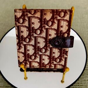 Dior Brown and Cream Monogram Wallet